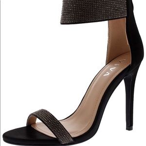 Glam Ankle Strap Black Heel Shoe